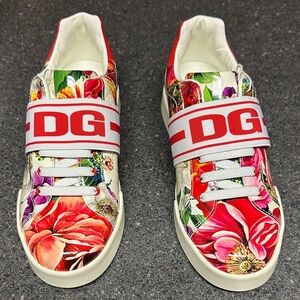 Dolce & Gabbana Floral Sneakers with Red and Yellow Accents